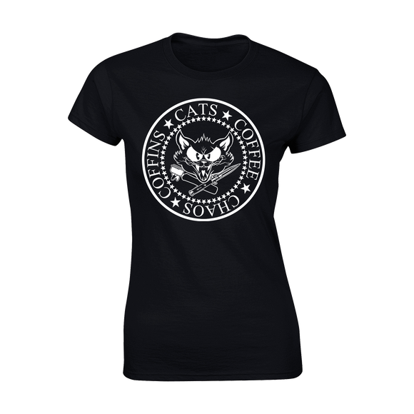 Catfight Coffee - Ramones Style Women's T-Shirt - Black