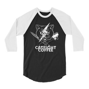 Catfight Coffee - Bowie Logo Raglan - Black/White