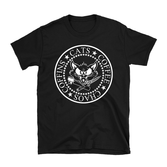 Catfight Coffee - Ramones Style T-Shirt - Black