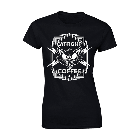 Catfight Coffee - Iron Claw B&W Logo Women's T-Shirt - Black
