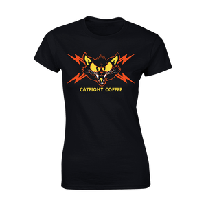Catfight Coffee - Lightning Bolt Logo Women's T-Shirt - Black