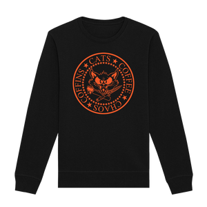 Catfight Coffee - Orange Ramones Style Sweatshirt - Black