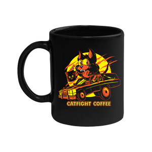 Catfight Coffee - Hearse Cartoon Mug - Black