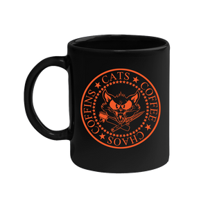 Catfight Coffee - Orange Ramones Style Mug - Black