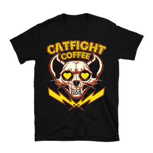 Catfight Coffee - Valentine's Skull T-Shirt - Black