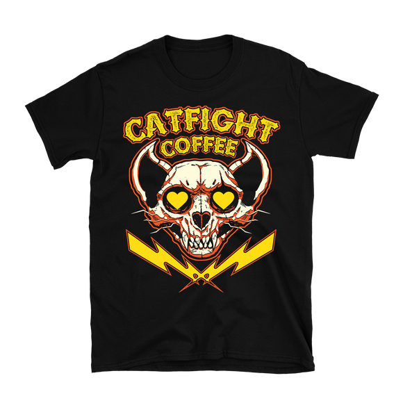 Catfight Coffee - Valentine's Skull T-Shirt - Black