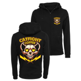 Catfight Coffee - Valentine's Skull Zip Hoodie - Black