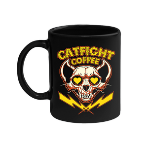 Catfight Coffee - Valentine's Skull Mug - Black