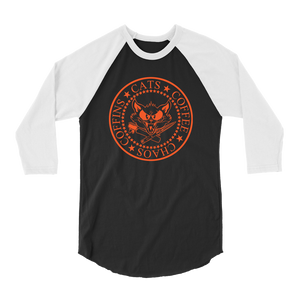 Catfight Coffee - Orange Ramones Style Raglan - Black/White