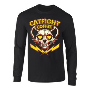 Catfight Coffee - Valentine's Skull Longsleeve - Black