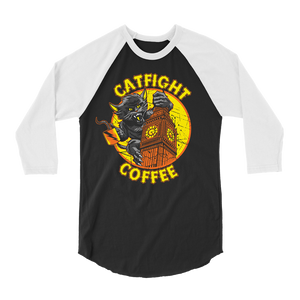 Catfight Coffee - Big Ben Raglan - Black/White